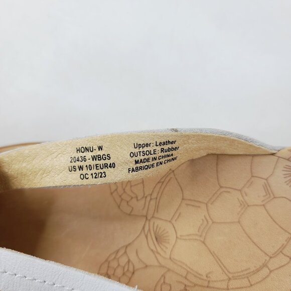 OluKai Women's Bright White Full-Grain Leather Honu Beach Thong Sandal Size 10 - Picture 6 of 6